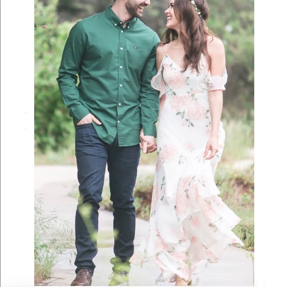 New! Lulu's Mint Green Floral Print Maxi Dress - Picture 7 of 8